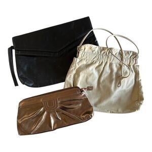 Vintage Clutch Purses Bundle Small Black Beige Copper Fancy Formal Evening Prom